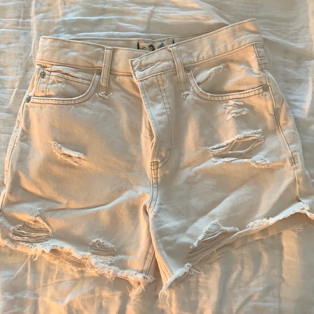 Free people high waist denim shorts